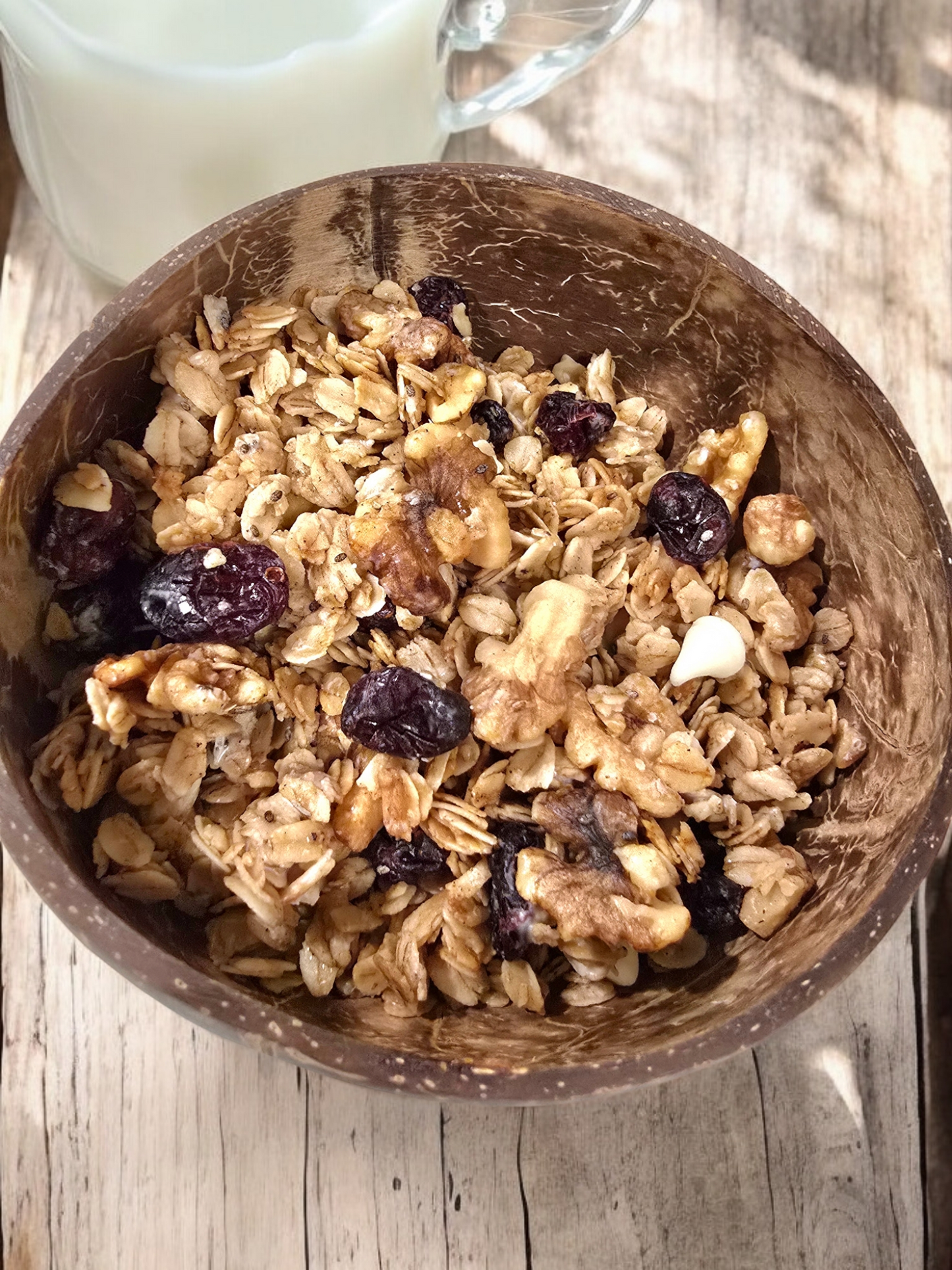 White Chocolate Lavender Honey Granola (with walnuts and cranberries)