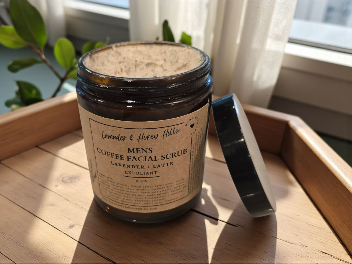 Men’s Coffee Facial Scrub - Lavender + Latte