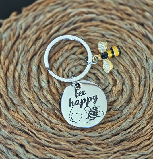 Keychain - Bee Happy