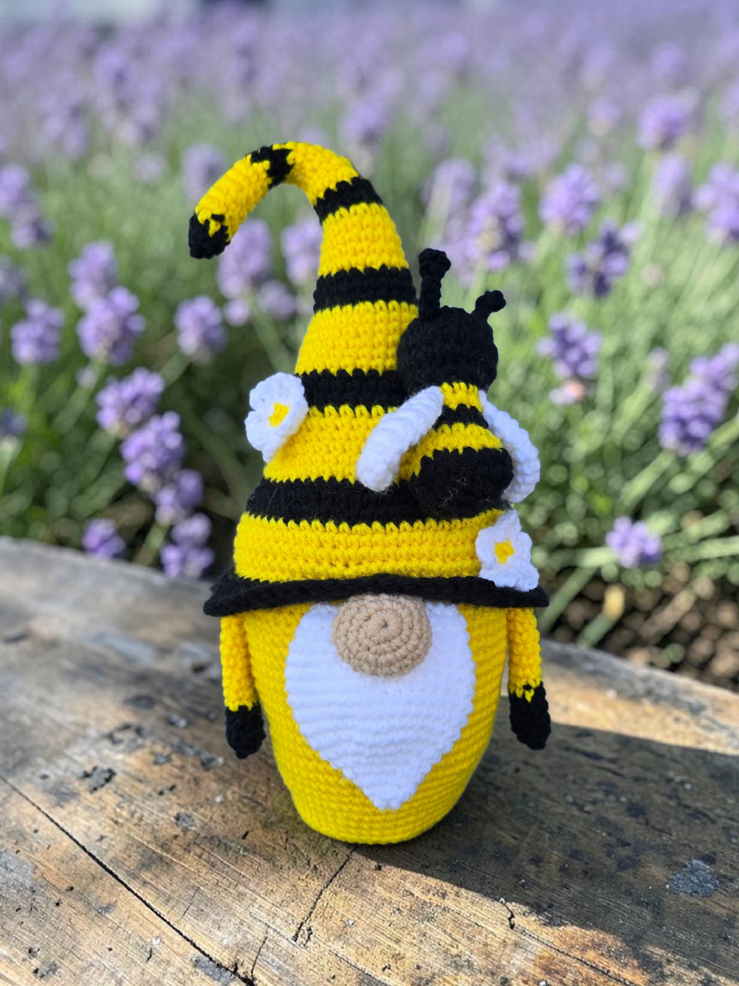 Crocheted Gnome Bee Keeper