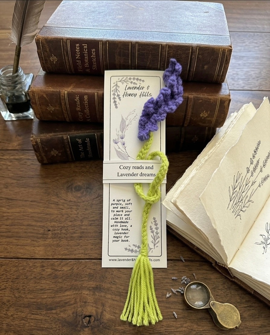 Crocheted Lavender Bookmark
