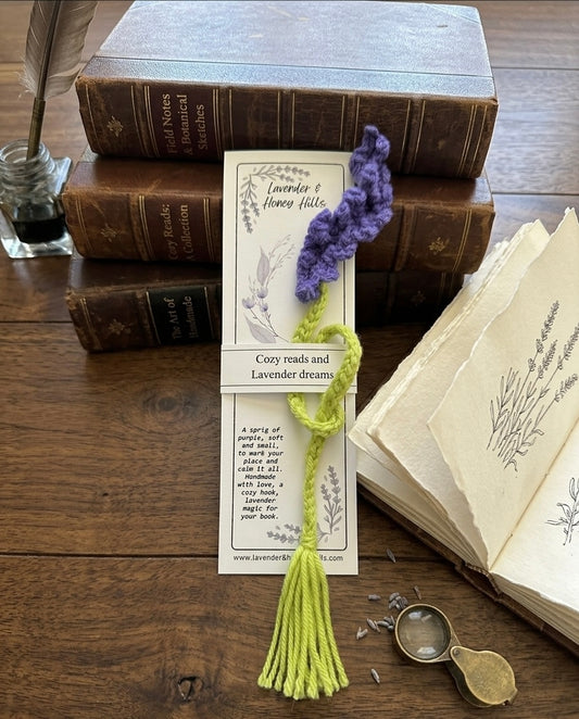 Crocheted Lavender Bookmark