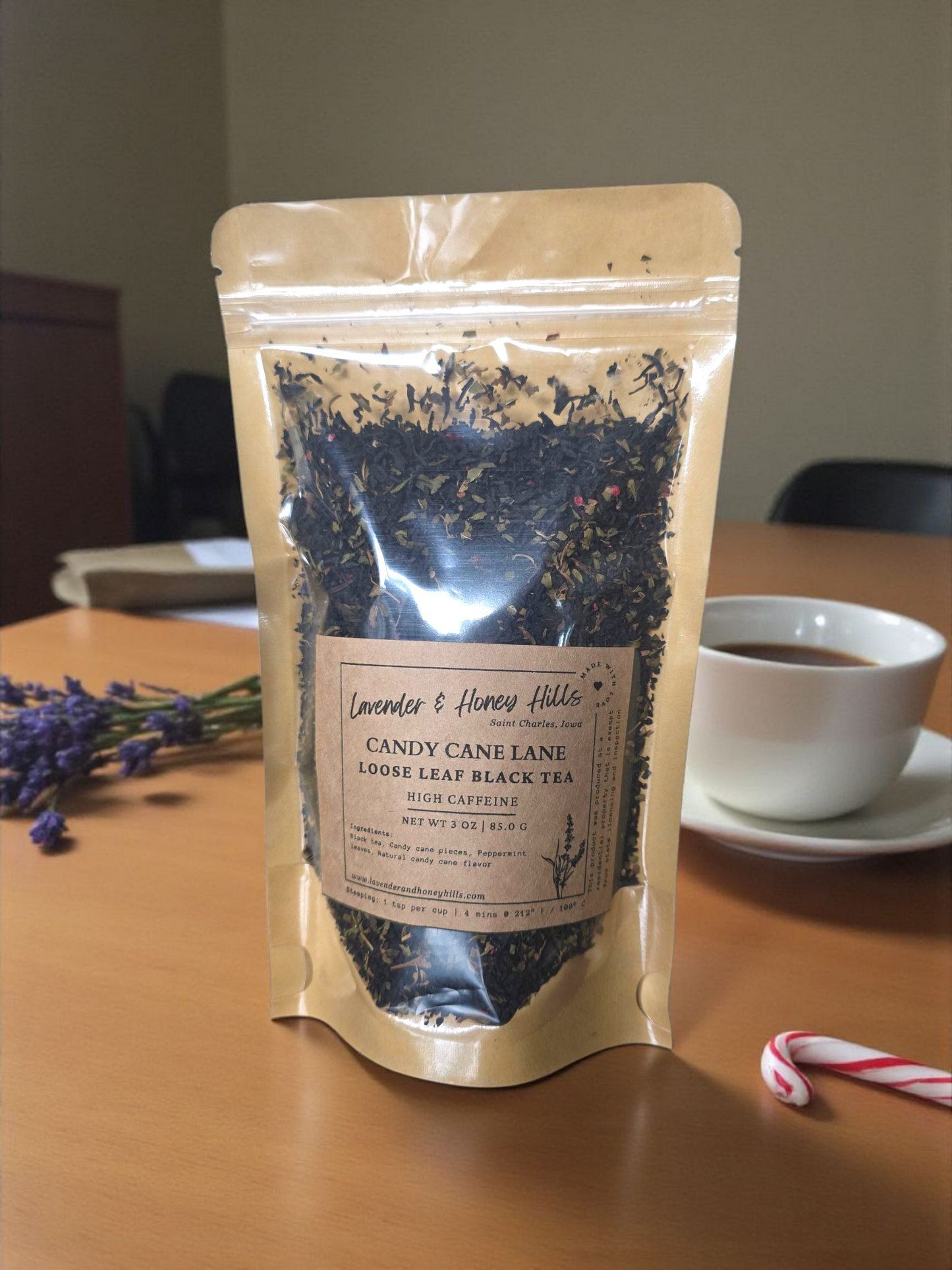 Candy Cane Lane (Winter Seasonal) - Loose Leaf Black Tea (2 sizes to choose from)